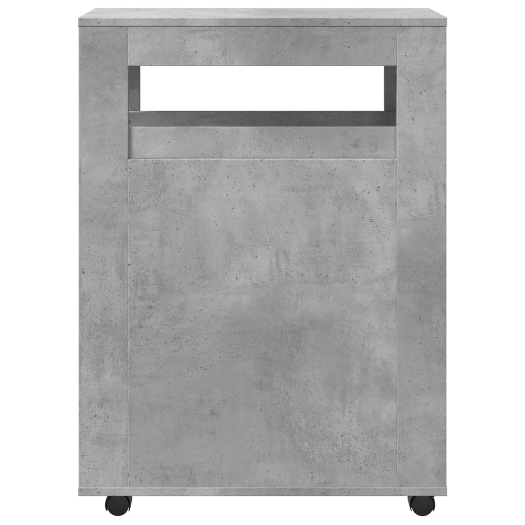vidaXL Narrow Bathroom Cabinet with Wheels Concrete Grey Engineered Wood