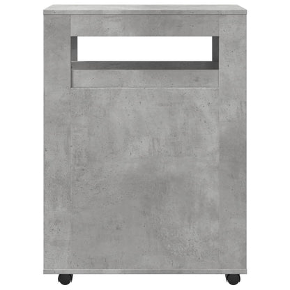 vidaXL Narrow Bathroom Cabinet with Wheels Concrete Grey Engineered Wood