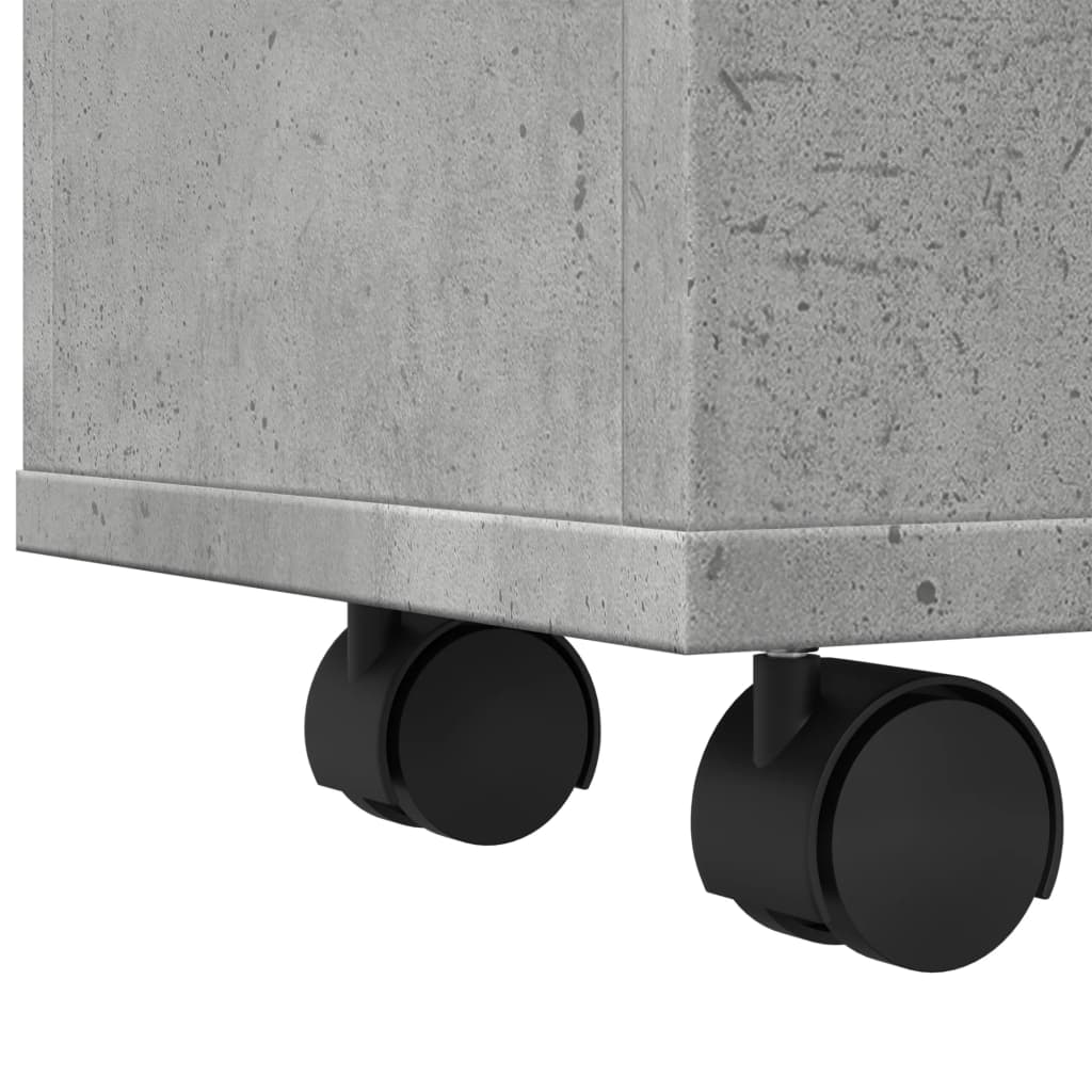 vidaXL Narrow Bathroom Cabinet with Wheels Concrete Grey