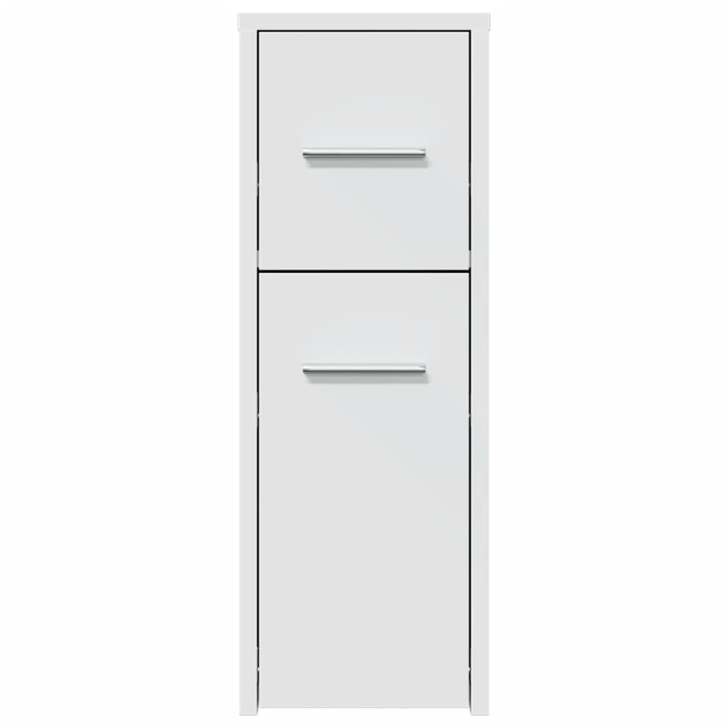 vidaXL Narrow Bathroom Cupboard with Wheels White Engineered Wood