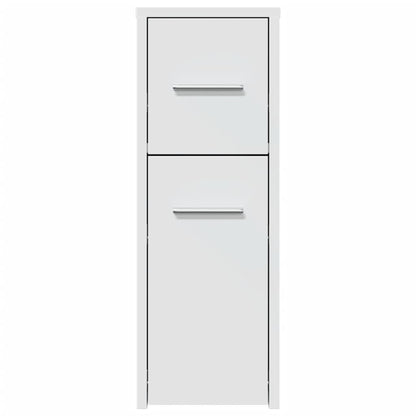 vidaXL Narrow Bathroom Cupboard with Wheels White Engineered Wood