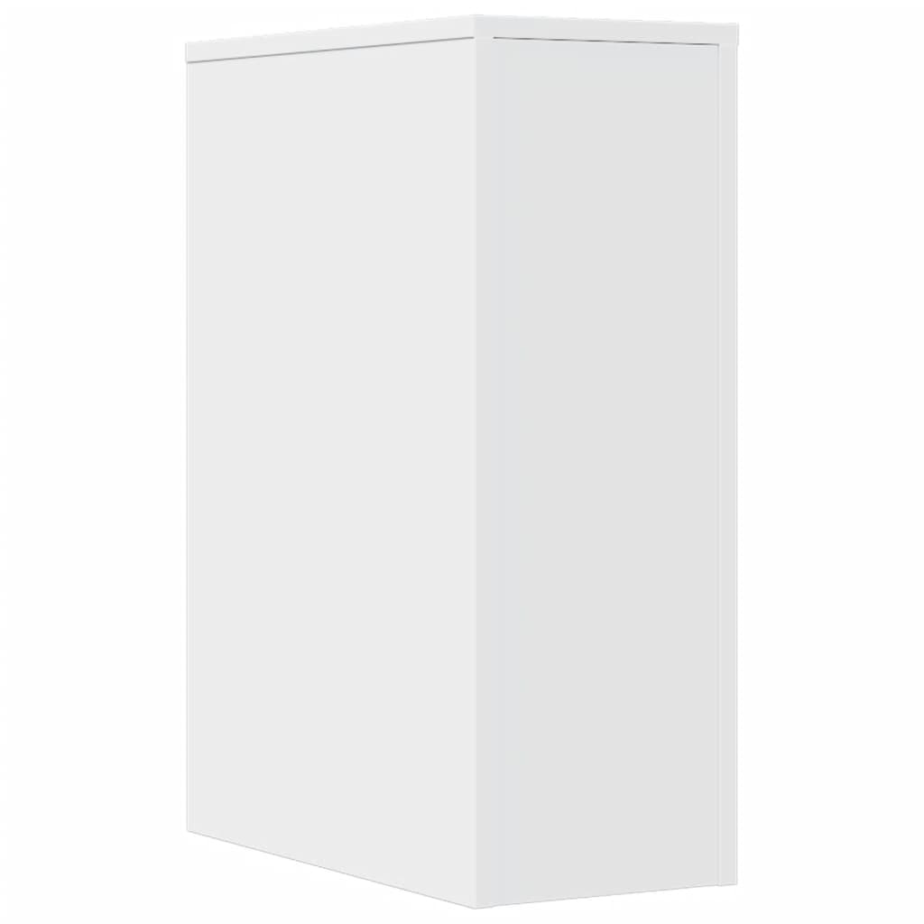 vidaXL Narrow Bathroom Cupboard with Wheels White Engineered Wood