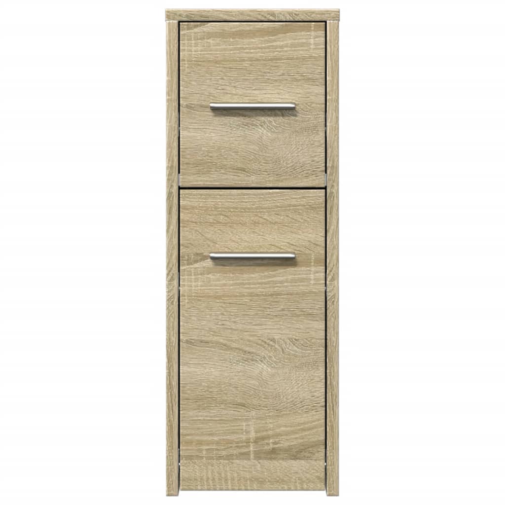 vidaXL Narrow Bathroom Cupboard with Wheels Sonoma Oak Engineered Wood