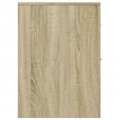 vidaXL Narrow Bathroom Cupboard with Wheels Sonoma Oak Engineered Wood