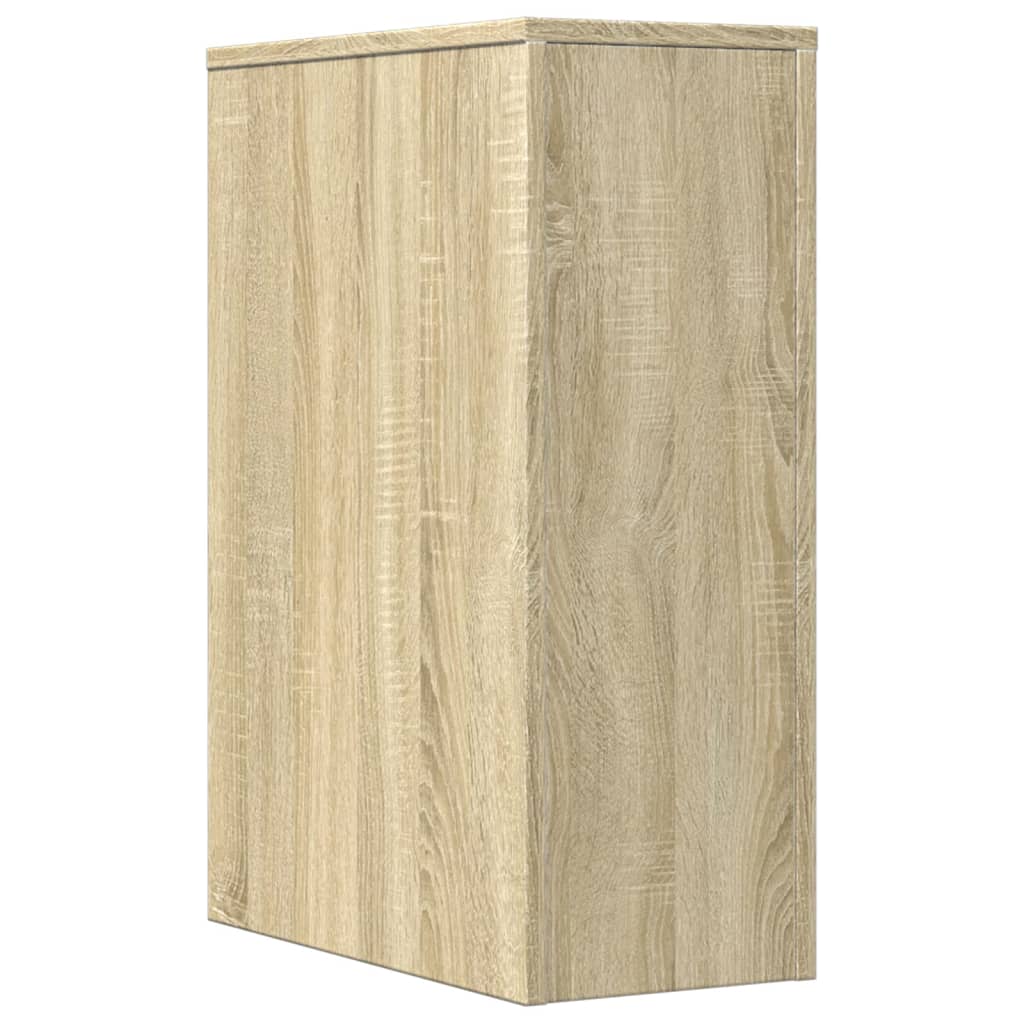 vidaXL Narrow Bathroom Cupboard with Wheels Sonoma Oak Engineered Wood