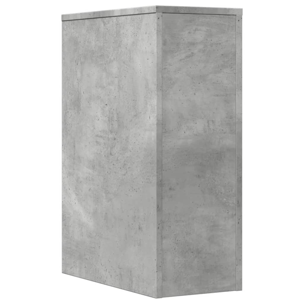 vidaXL Narrow Bathroom Cupboard with Wheels Concrete Grey Engineered Wood