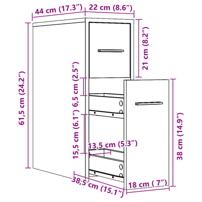 vidaXL Narrow Bathroom Cupboard with Wheels Concrete Grey Engineered Wood