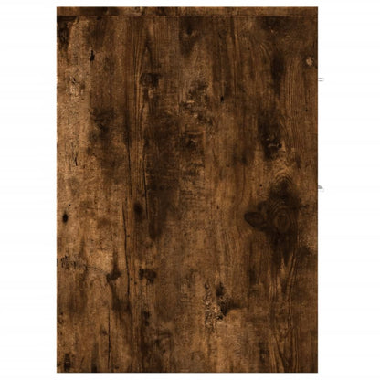 vidaXL Narrow Bathroom Cupboard with Wheels Smoked Oak Engineered Wood