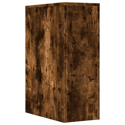 vidaXL Narrow Bathroom Cupboard with Wheels Smoked Oak Engineered Wood