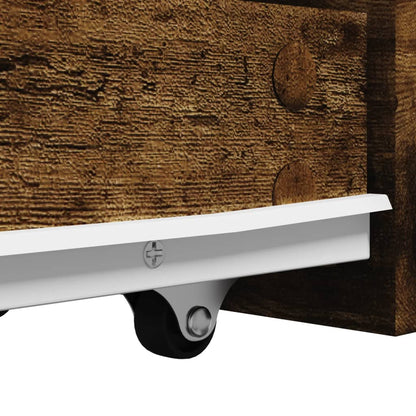 vidaXL Narrow Bathroom Cupboard with Wheels Smoked Oak Engineered Wood