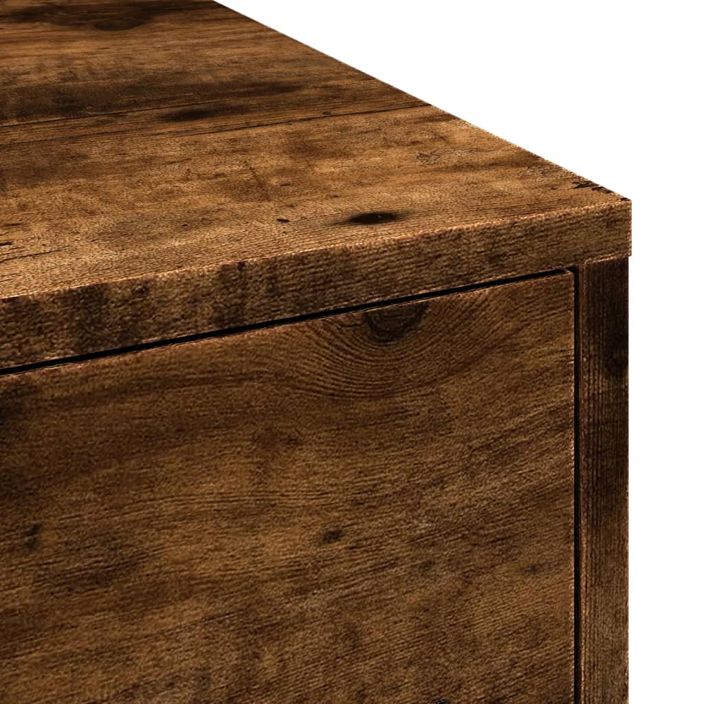 vidaXL Narrow Bathroom Cupboard with Wheels Smoked Oak Engineered Wood