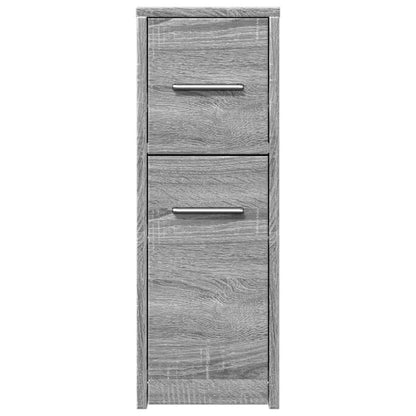 vidaXL Narrow Bathroom Cupboard with Wheels Grey Sonoma