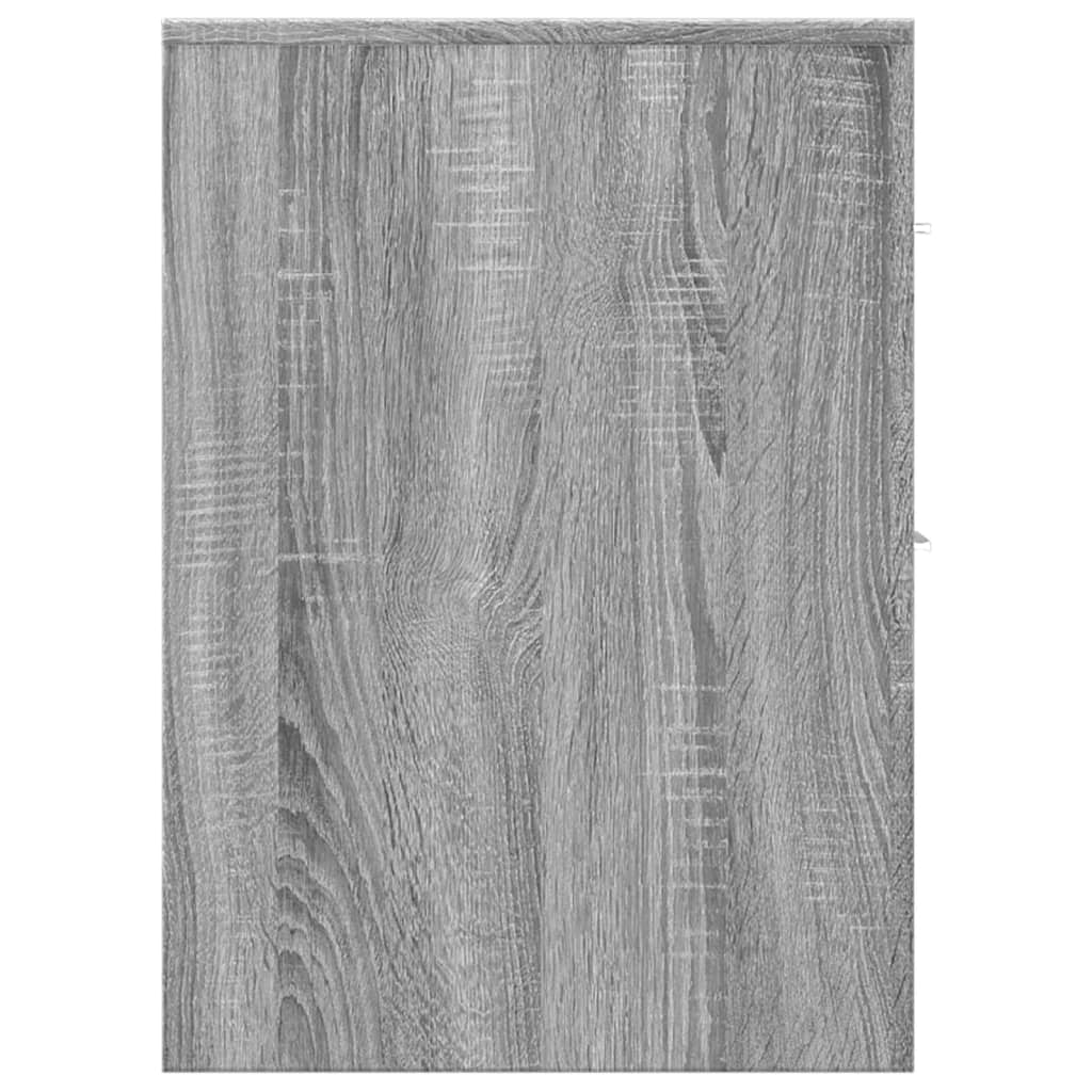 vidaXL Narrow Bathroom Cupboard with Wheels Grey Sonoma