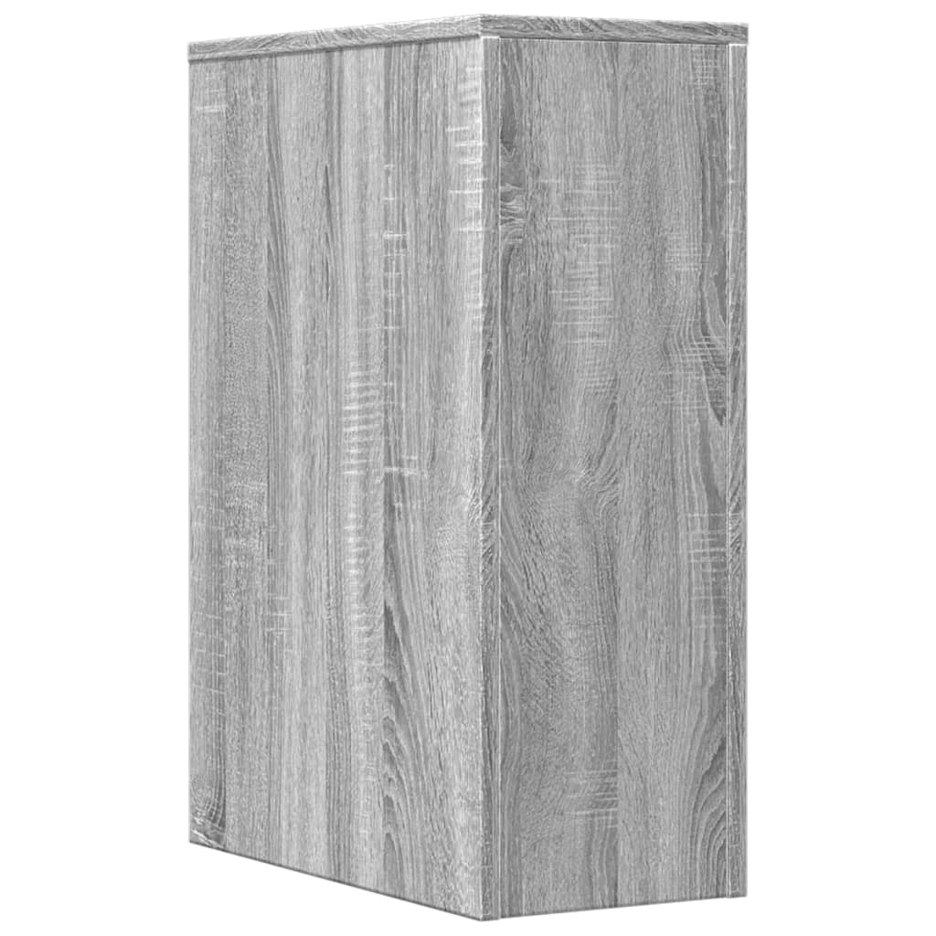 vidaXL Narrow Bathroom Cupboard with Wheels Grey Sonoma