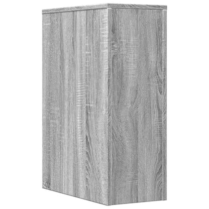 vidaXL Narrow Bathroom Cupboard with Wheels Grey Sonoma
