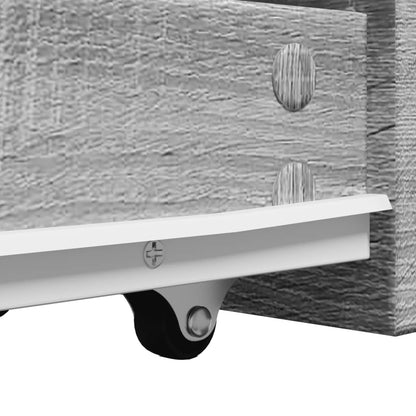 vidaXL Narrow Bathroom Cupboard with Wheels Grey Sonoma Engineered Wood