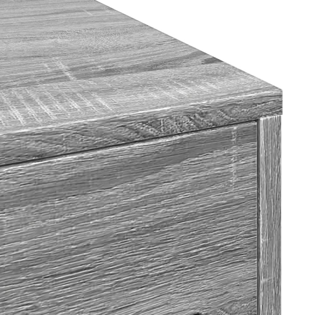 vidaXL Narrow Bathroom Cupboard with Wheels Grey Sonoma
