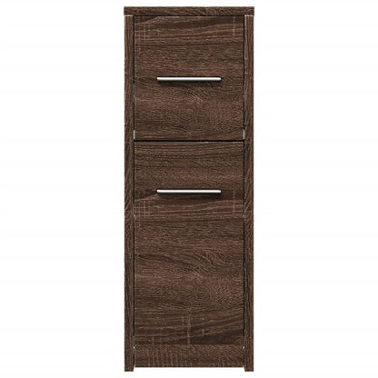 vidaXL Narrow Bathroom Cupboard with Wheels Brown Oak Engineered Wood