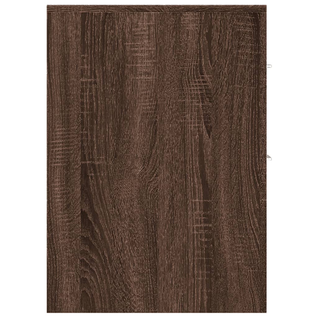 vidaXL Narrow Bathroom Cupboard with Wheels Brown Oak Engineered Wood