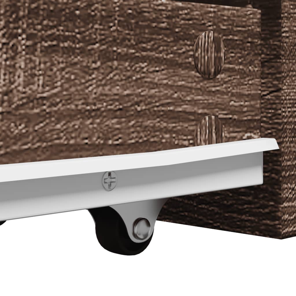 vidaXL Narrow Bathroom Cupboard with Wheels Brown Oak Engineered Wood