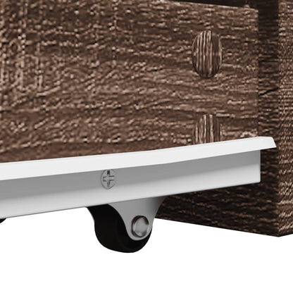 vidaXL Narrow Bathroom Cupboard with Wheels Brown Oak Engineered Wood