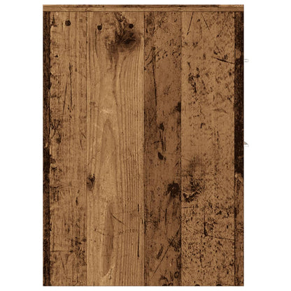 vidaXL Narrow Bathroom Cupboard with Wheels Old Wood Engineered Wood