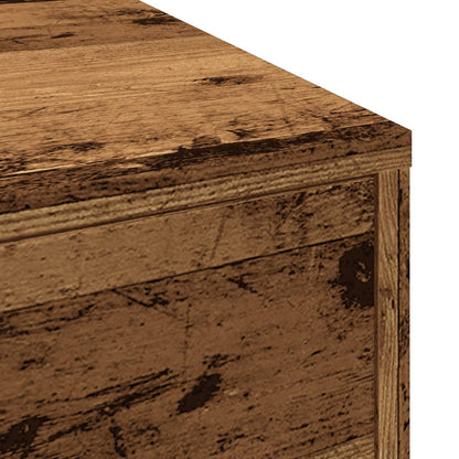 vidaXL Narrow Bathroom Cupboard with Wheels Old Wood Engineered Wood