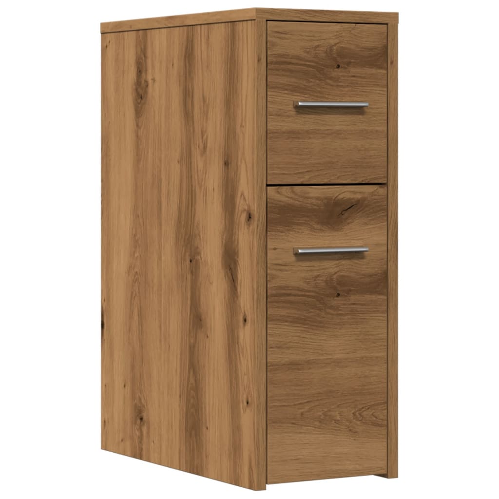 vidaXL Narrow Bathroom Cupboard with Wheels Artisian Oak Engineered Wood