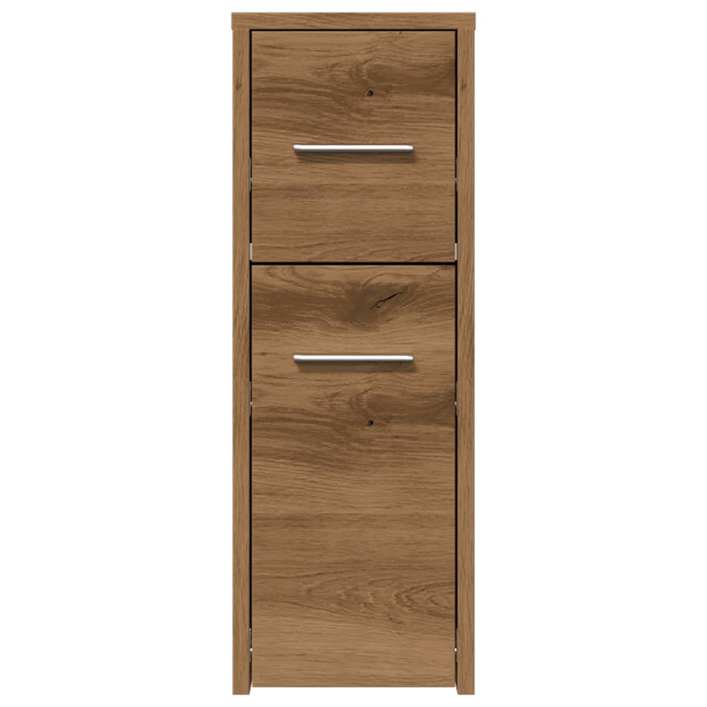 vidaXL Narrow Bathroom Cupboard with Wheels Artisian Oak Engineered Wood