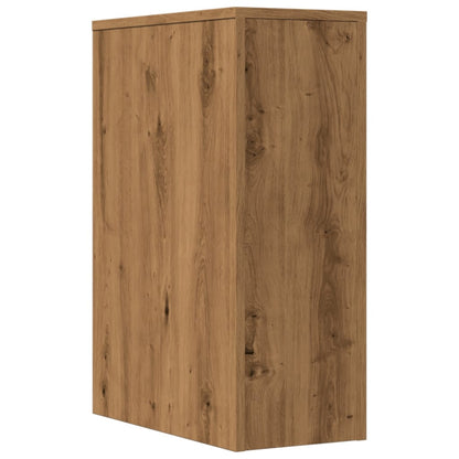 vidaXL Narrow Bathroom Cupboard with Wheels Artisian Oak Engineered Wood