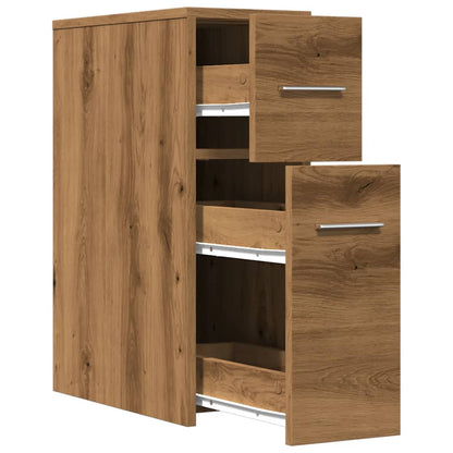 vidaXL Narrow Bathroom Cupboard with Wheels Artisian Oak Engineered Wood
