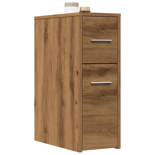 vidaXL Narrow Bathroom Cupboard with Wheels Artisian Oak Engineered Wood