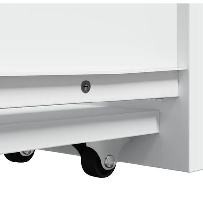 vidaXL Narrow Bathroom Cupboard with Wheels White Engineered Wood