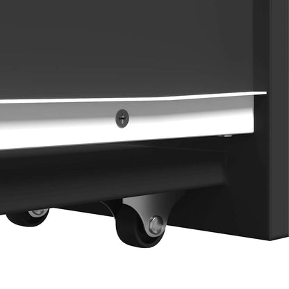 vidaXL Narrow Bathroom Cupboard with Wheels Black Engineered Wood