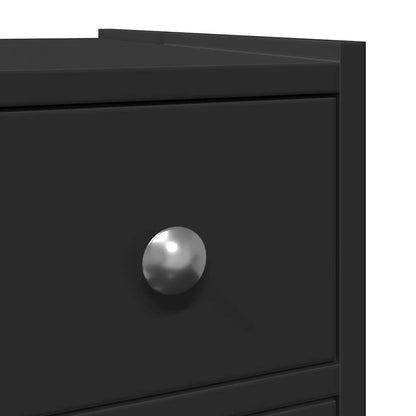 vidaXL Narrow Bathroom Cupboard with Wheels Black Engineered Wood