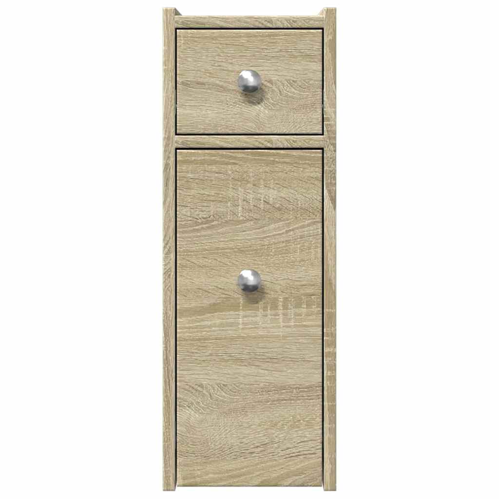 vidaXL Narrow Bathroom Cupboard with Wheels Sonoma Oak Engineered Wood