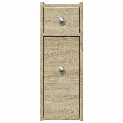 vidaXL Narrow Bathroom Cupboard with Wheels Sonoma Oak Engineered Wood
