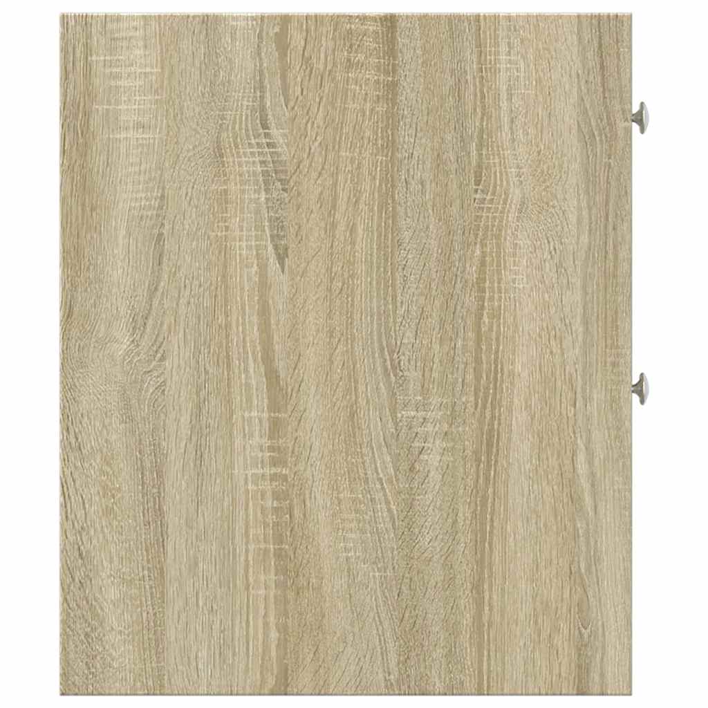 vidaXL Narrow Bathroom Cupboard with Wheels Sonoma Oak Engineered Wood
