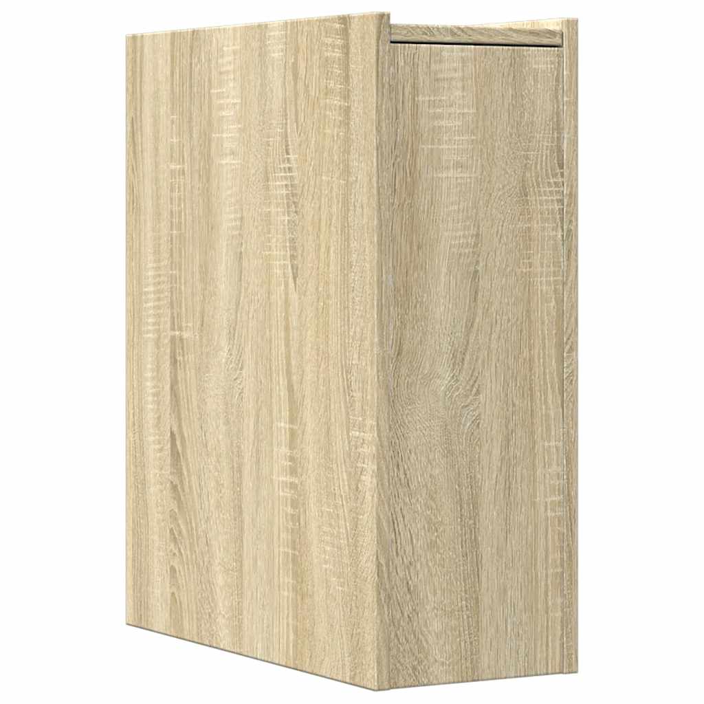 vidaXL Narrow Bathroom Cupboard with Wheels Sonoma Oak Engineered Wood