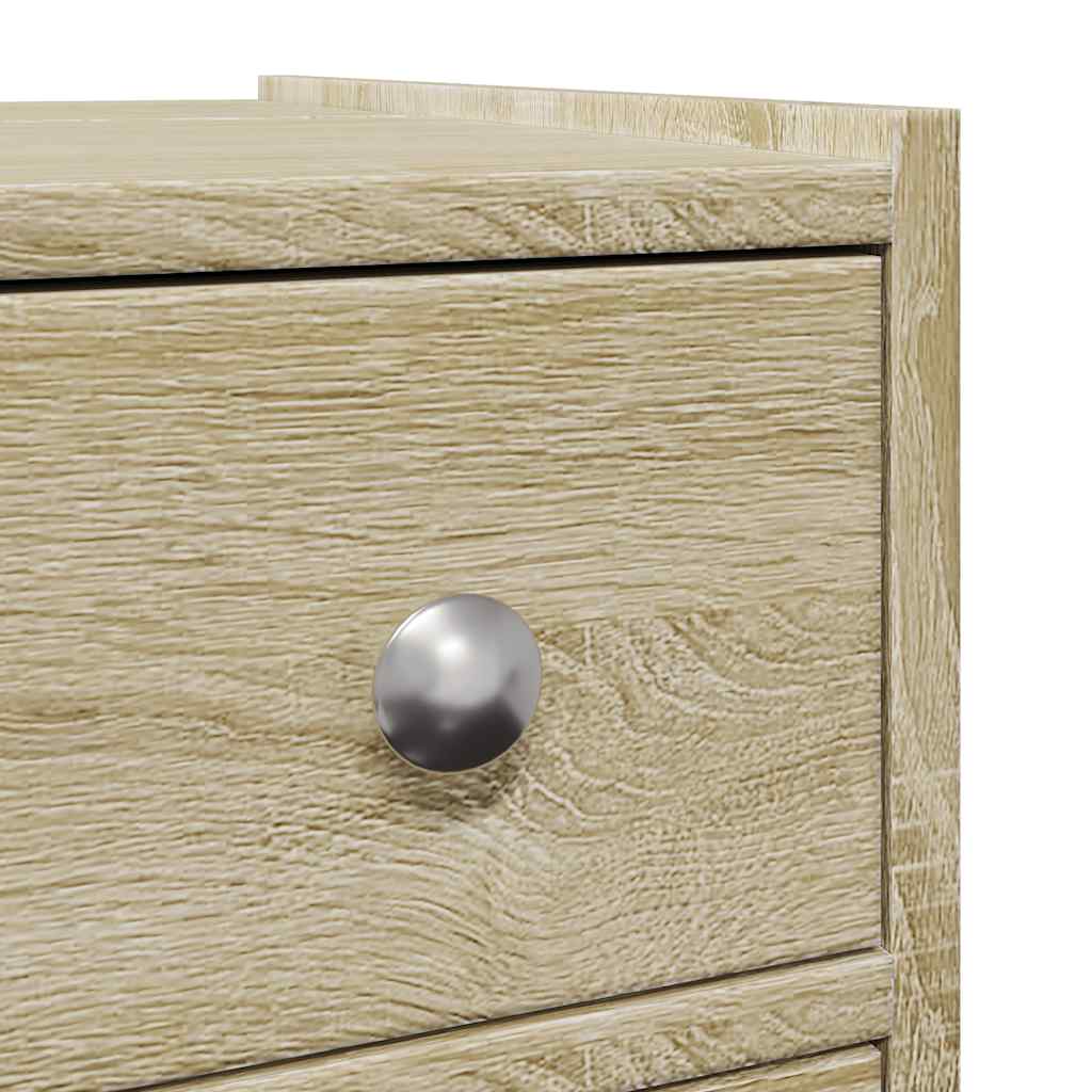 vidaXL Narrow Bathroom Cupboard with Wheels Sonoma Oak Engineered Wood