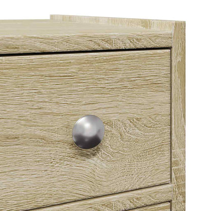 vidaXL Narrow Bathroom Cupboard with Wheels Sonoma Oak Engineered Wood