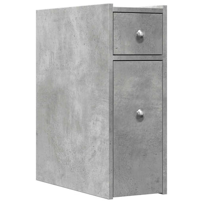 vidaXL Narrow Bathroom Cupboard with Wheels Concrete Grey