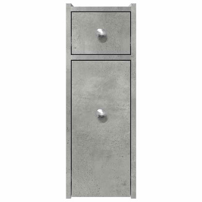 vidaXL Narrow Bathroom Cupboard with Wheels Concrete Grey Engineered Wood