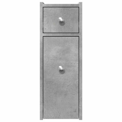 vidaXL Narrow Bathroom Cupboard with Wheels Concrete Grey