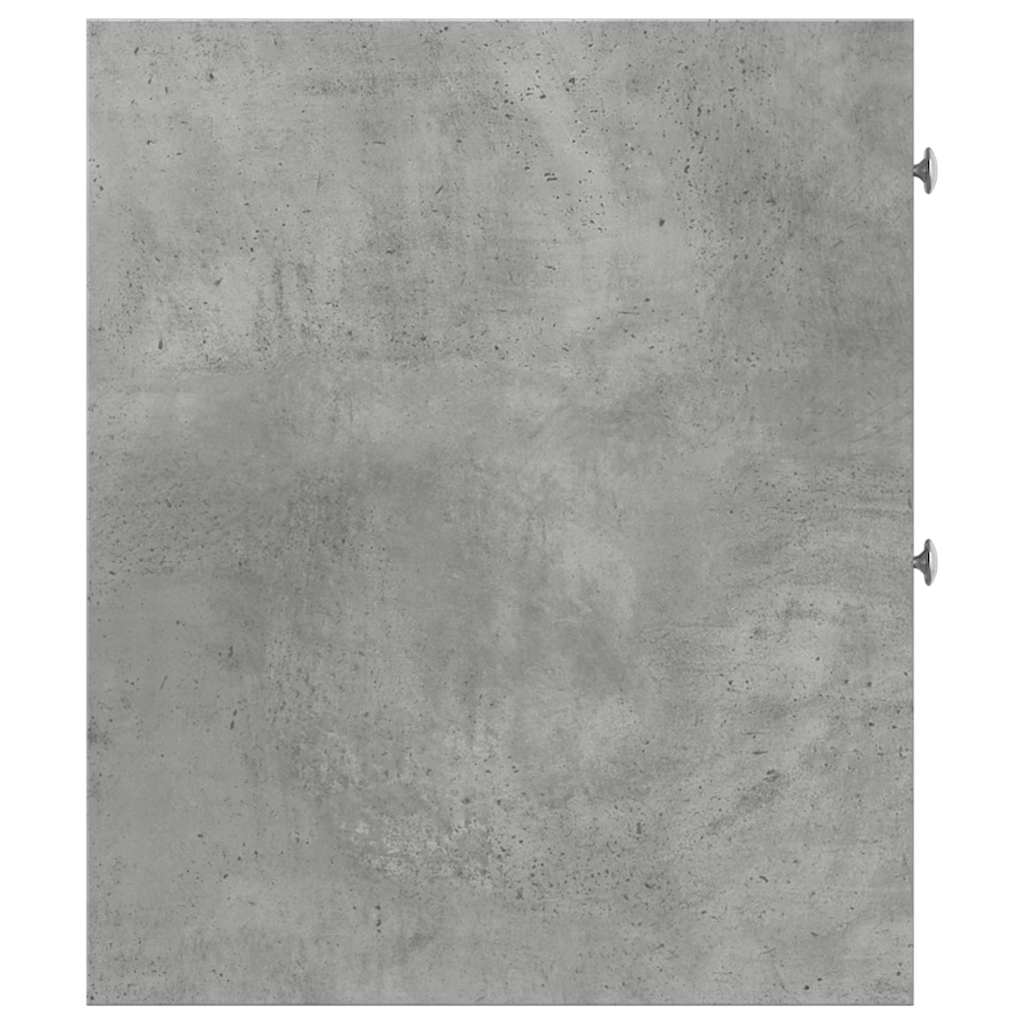 vidaXL Narrow Bathroom Cupboard with Wheels Concrete Grey Engineered Wood