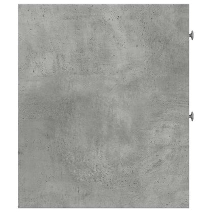 vidaXL Narrow Bathroom Cupboard with Wheels Concrete Grey Engineered Wood
