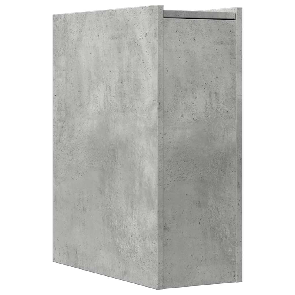 vidaXL Narrow Bathroom Cupboard with Wheels Concrete Grey Engineered Wood
