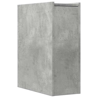 vidaXL Narrow Bathroom Cupboard with Wheels Concrete Grey Engineered Wood