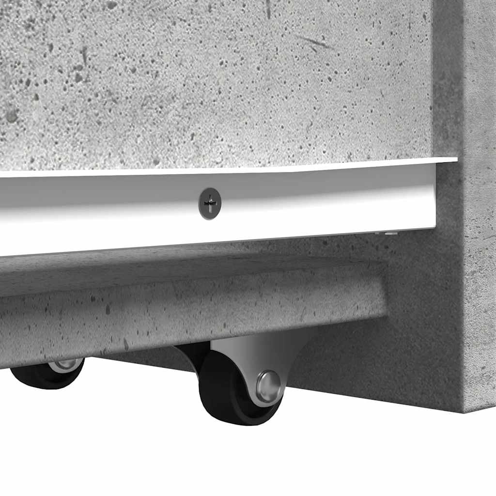 vidaXL Narrow Bathroom Cupboard with Wheels Concrete Grey