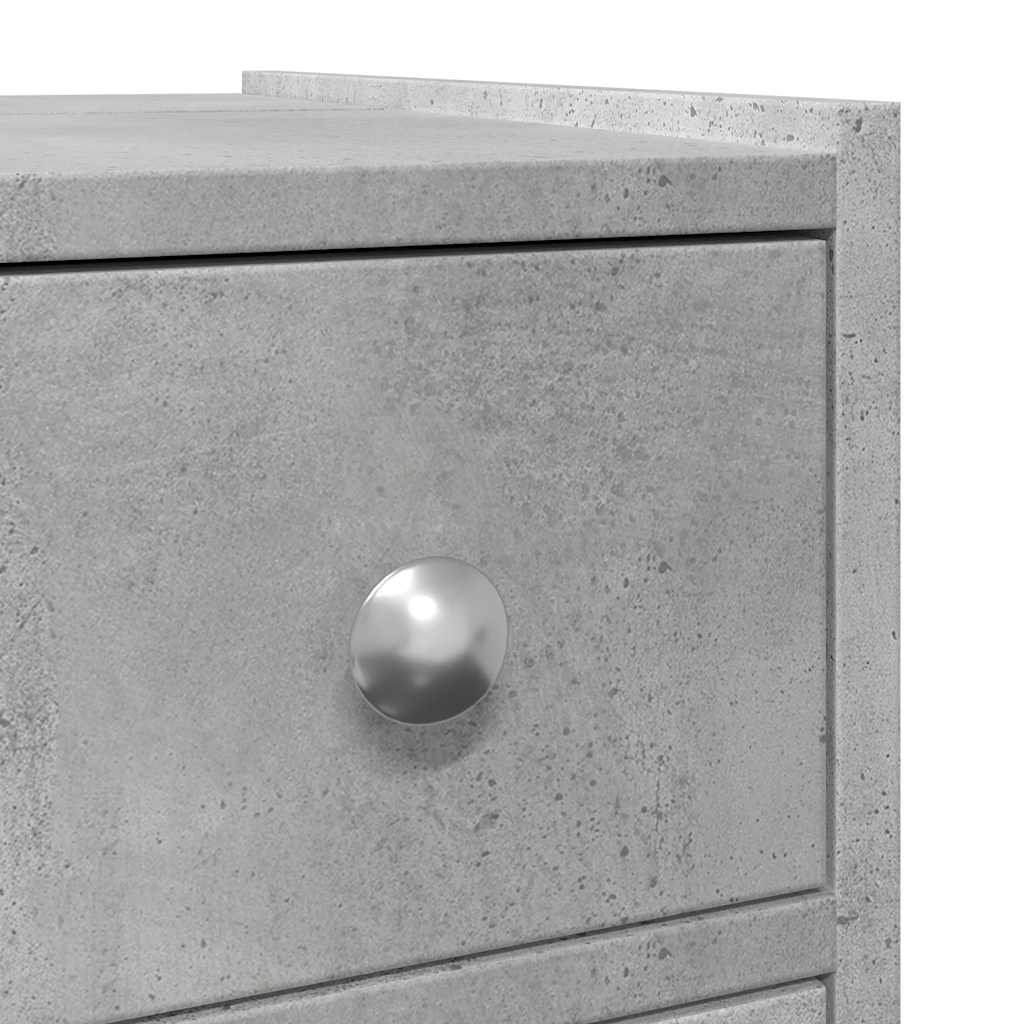 vidaXL Narrow Bathroom Cupboard with Wheels Concrete Grey